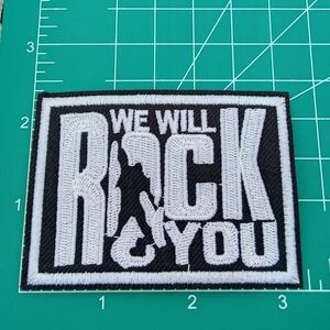 2/$10 We Will Rock You Patch - Black and White